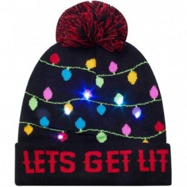 Skullies & Beanies Unisex Ugly Light Up Christmas Knit Beanie Hats 6 Colorful Led Family Xmas Party Holiday Caps - Christmas ...