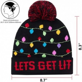 Skullies & Beanies Unisex Ugly Light Up Christmas Knit Beanie Hats 6 Colorful Led Family Xmas Party Holiday Caps - Christmas ...