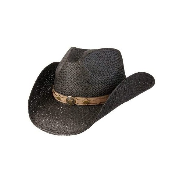 Cowboy Hats Country Western Raffia Shapeable Hat - Black - CG11DQ84J0R $46.42