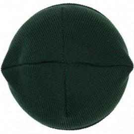 Skullies & Beanies 100% Soft Acrylic Solid Color Classic Cuffed Winter Hat - Made in USA - Hunter Green - CS187ITMNOU $36.99