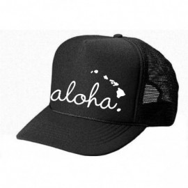 Baseball Caps Hawaii Honolulu HAT - Aloha - Cool Stylish Apparel Accessories - Black-white Print - CY1855WMDA6 $14.38