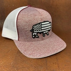 Baseball Caps USA Buffalo Adjustable Hat - Heather Maroon/White - CF18ZTYUKSH $25.22