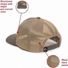 Baseball Caps Fish Silhouettes Trucker Hat - Adjustable Baseball Cap w/Snapback Closure - Bass (Olive W/ Tan Mesh) - CZ18L9WH...