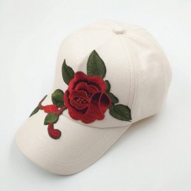 Skullies & Beanies Unisex Baseball Cap with Flower Embroidery Adjustable Leisure Casual Snapback Hat - Beige - CZ182MR8Y5O $1...