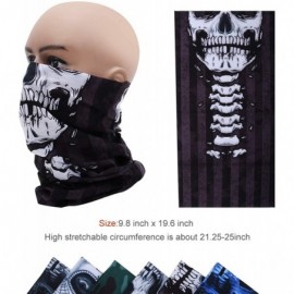 Balaclavas Bandanas Face Scarf-3D Headwear Headband Multifunctional Tube Neck Scarf Unisex - Black Skull - CG1979C2RTD $10.17