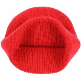 Skullies & Beanies Classic Men's Warm Winter Hats Acrylic Knit Cuff Beanie Cap Daily Beanie Hat - Red - CF12MX88E0E $9.59