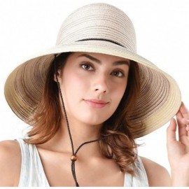 Sun Hats Wide Brim Floppy Sun Hat 100% Cotton Packable Summer Beach Hats for Women - Sh052 Beige - CN18NRAM9CG $27.02