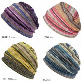 Skullies & Beanies Men Summer Beanie Knit - Women Hipster Slouchy Hat Boho Street Fashion Cap - Purple - CE12EYHTAMJ $19.66