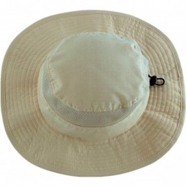 Sun Hats Men's Sun Hat UPF 50+ Wide Brim Bucket Hat Windproof Fishing Hats - M Khaki - CJ18T2DE5DU $17.81