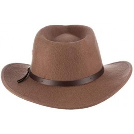 Fedoras Classico Men's Crushable Felt Outback Hat - Tan - CE18HU7S49T $45.45