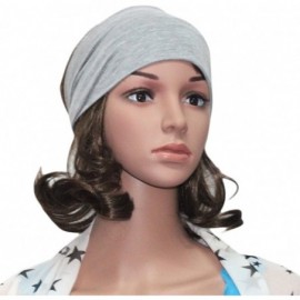 Headbands Women's Solid Stretch Wide Sports Headband Cotton Yoga Hairband Bandanas - Light Grey - CN188ND20Q0 $7.72