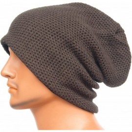Skullies & Beanies Unisex Adult Winter Warm Slouch Beanie Long Baggy Skull Cap Stretchy Knit Hat Oversized - Brown - CW128JXC...