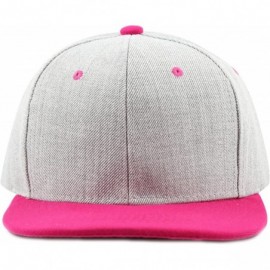 Baseball Caps 1300hg Plain Heather Grey Snapback Cap - Fuchsia - CK126FW6OBR $11.18