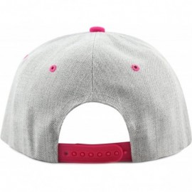 Baseball Caps 1300hg Plain Heather Grey Snapback Cap - Fuchsia - CK126FW6OBR $11.18