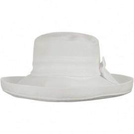 Sun Hats Women's Summer Packable Bow Accent Foldable Brim Beach Sun Hat - Ivory - CP17YUYXR4T $10.67