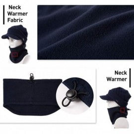 Skullies & Beanies Wool Visor Beanie for Men Winter Knit Hat Scarf Sets Neck Mask - 69311navy - CB18XNSMASR $22.79