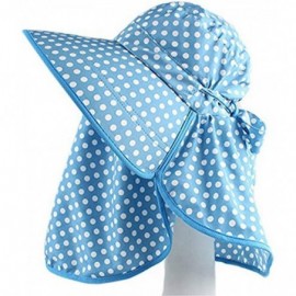 Sun Hats Women Wide Brim Summer Sun Flap Cap Hat Neck Cover Face Mask UPF 50+ - 2229-blue - CI18684A6MY $11.63