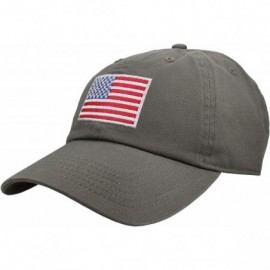 Baseball Caps 100% Cotton Polo Style U.S. Flag Embroidery Baseball Cap Hat Adjustable Size - Olive - C518CAXY207 $19.11