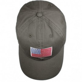 Baseball Caps 100% Cotton Polo Style U.S. Flag Embroidery Baseball Cap Hat Adjustable Size - Olive - C518CAXY207 $12.49