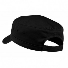 Baseball Caps Military Style Distressed Washed Cotton Cadet Army Caps - Black - CA11Z33C9K5 $20.14