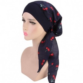 Skullies & Beanies Women Vintage Elastic Wide Band Chemo Head Scarf Turbans Night Sleep Hat Cap - 3 Color Pack C - CN18I4S396...