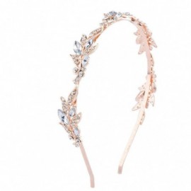 Headbands Rose Gold Crystal Rhinestone Flower Flower Leaf Fashion Headband - CR184EKU79G $8.12