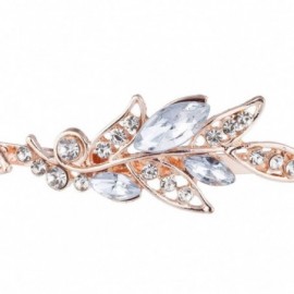 Headbands Rose Gold Crystal Rhinestone Flower Flower Leaf Fashion Headband - CR184EKU79G $8.12