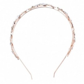 Headbands Rose Gold Crystal Rhinestone Flower Flower Leaf Fashion Headband - CR184EKU79G $8.12