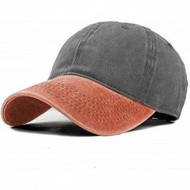 Baseball Caps Unisex Vintage Washed Distressed Baseball-Cap Twill Adjustable Dad-Hat - C16-black+orange - CT18NU4UT3Y $13.05