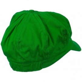 Newsboy Caps Circle Mario and Luigi Embroidered Cotton Newsboy Cap - Lime - CE11ND5J809 $18.22