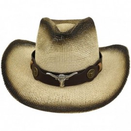 Cowboy Hats Hats Foldable Western Cowboy Leather - Beige - CD18WDGNHD6 $10.62