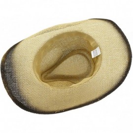 Cowboy Hats Hats Foldable Western Cowboy Leather - Beige - CD18WDGNHD6 $20.97