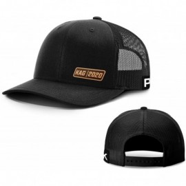 Baseball Caps KAG Leather Patch Back Mesh Hat - Black Front / Black Mesh - C018XE6KEL8 $35.53
