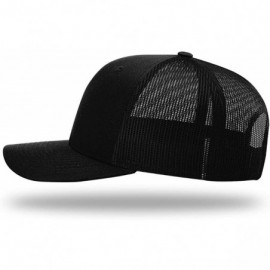 Baseball Caps KAG Leather Patch Back Mesh Hat - Black Front / Black Mesh - C018XE6KEL8 $35.53