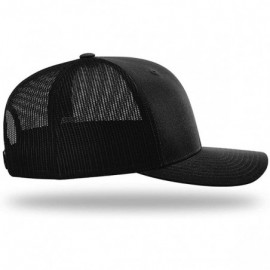 Baseball Caps KAG Leather Patch Back Mesh Hat - Black Front / Black Mesh - C018XE6KEL8 $35.53