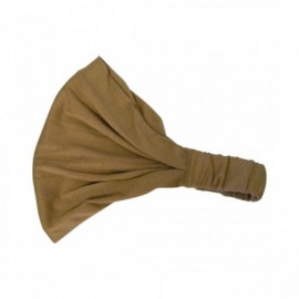 Headbands Camel Wide Cotton Head Band Solid Boho Yoga Style Soft Hairband - Camel - C411SUART2P $11.23