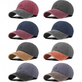 Baseball Caps Unisex Vintage Washed Distressed Baseball-Cap Twill Adjustable Dad-Hat - C16-black+orange - CT18NU4UT3Y $13.05