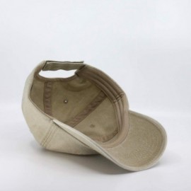 Baseball Caps Vintage Washed Cotton Adjustable Baseball Cap + Free Sew/Iron on Camper Patch (70 Khaki) - CC12MSACQ57 $16.24