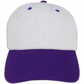 Baseball Caps Dad Hat Pigment Dyed Two Tone Plain Cotton Polo Style Retro Curved Baseball Cap 1200 - White / Purple - C718E2U...