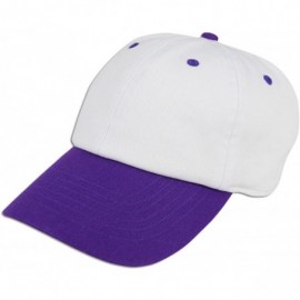 Baseball Caps Dad Hat Pigment Dyed Two Tone Plain Cotton Polo Style Retro Curved Baseball Cap 1200 - White / Purple - C718E2U...