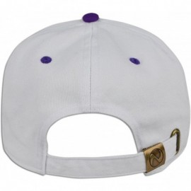 Baseball Caps Dad Hat Pigment Dyed Two Tone Plain Cotton Polo Style Retro Curved Baseball Cap 1200 - White / Purple - C718E2U...