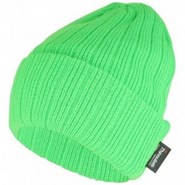 Skullies & Beanies High Visibility Neon Colored 3M Thinsulate Long Cuff Winter Beanie - Safety Green - CN189DR0G7Y $12.67
