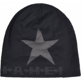 Skullies & Beanies Star Knit Winter Slouch Beanie Hat Warm Villus Lined Skull Ski Cap - Black - C311RSA89TP $15.82
