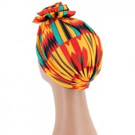 Skullies & Beanies Shiny Flower Turban Shimmer Chemo Cap Hairwrap Headwear Beanie Hair Scarf - Geometric Red - CJ18A4QGNYE $8.23