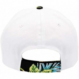 Baseball Caps Premium Floral Hawaiian Cotton Twill Adjustable Snapback Hats Baseball Caps - Black Hawaiian/White/White - CR19...