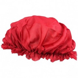 Headbands Women Cotton Flower Sleep Night Cap Head Cover Bonnet - Red - C218ME0GWYN $19.93