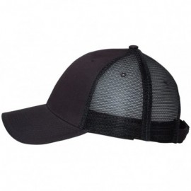 Baseball Caps Cotton Twill Trucker Cap with Mesh Back and A Sleek Trim On Front of Bill-Unisex - Navy/Navy - CI12I54XFZB $18.26