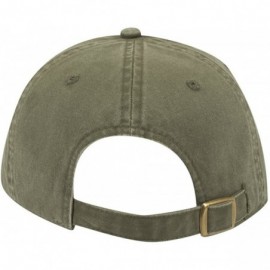 Baseball Caps Low Profile Washed Superior Brushed Cotton Twill Dat Hat Cap - Olive Green - CD1865O9X05 $9.45