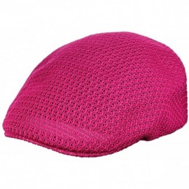 Newsboy Caps Unisex Duck Bill Mesh Weaved Newsboy Ivy Cap - Hot Pink - CM17YI72WHY $10.16