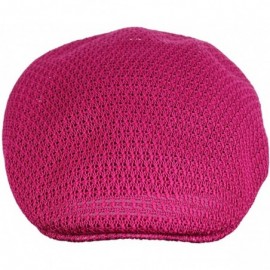 Newsboy Caps Unisex Duck Bill Mesh Weaved Newsboy Ivy Cap - Hot Pink - CM17YI72WHY $10.16